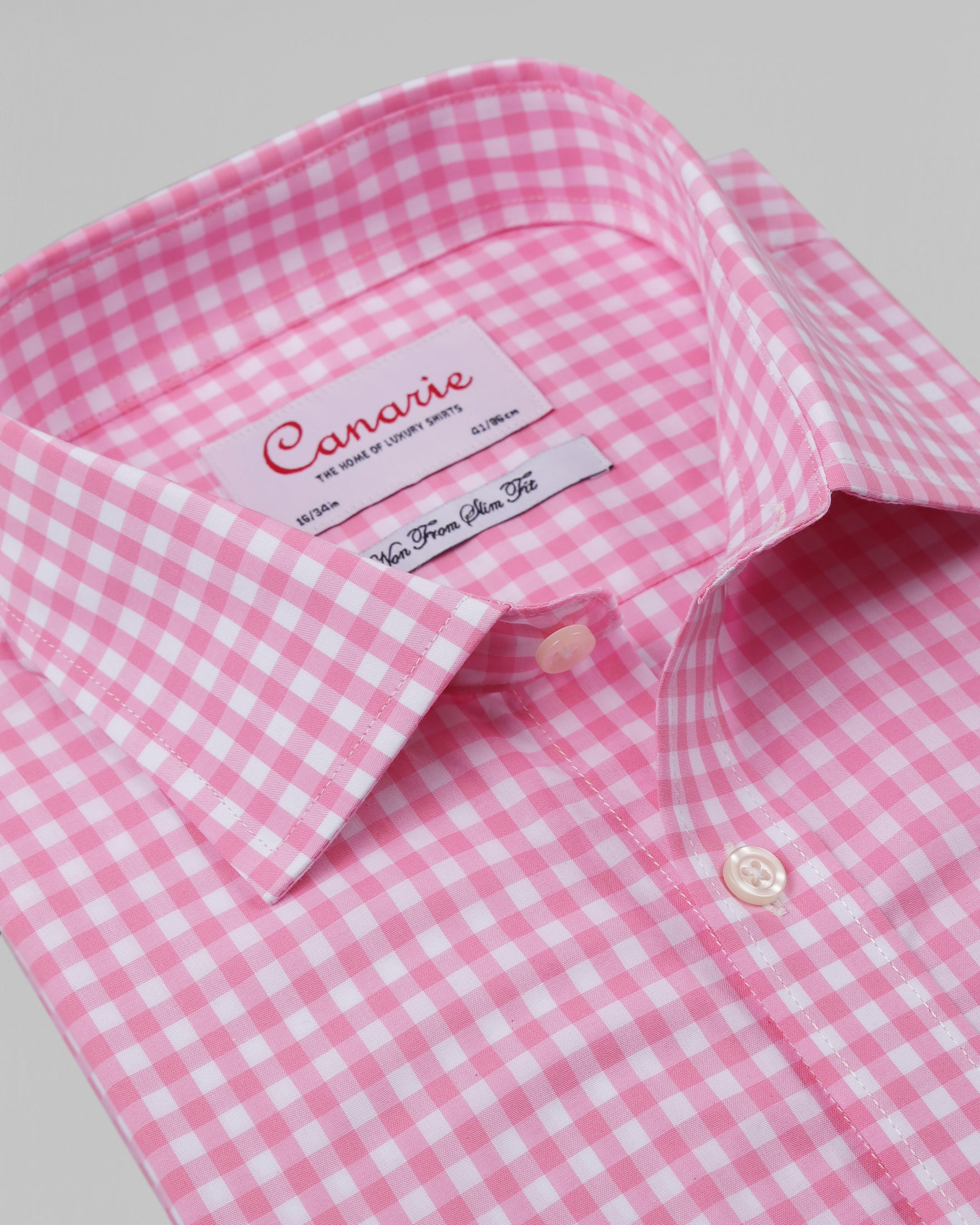 Men's Formal Pink Gingham Cube Check Easy - Iron Shirt Men's Formal Pink Gingham Cube Check Easy - Iron Shirt